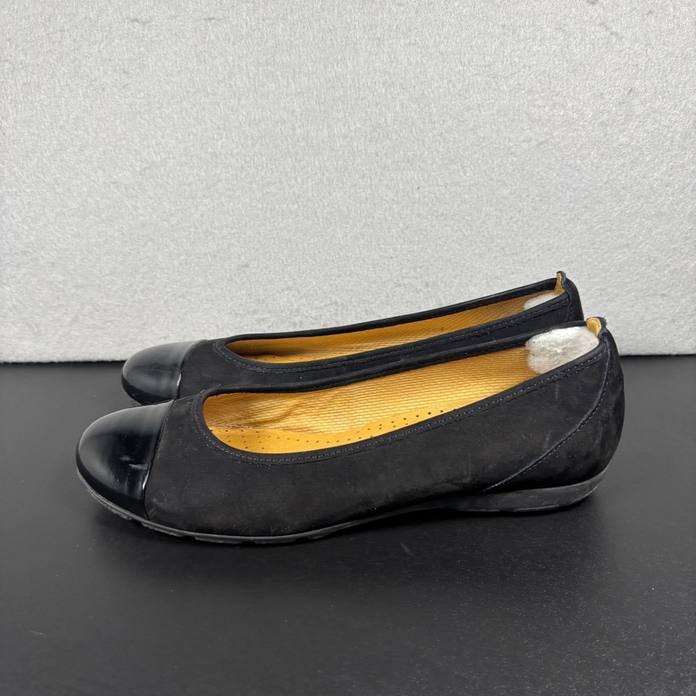 Gabor Hovercraft Womens Black Cap Toe Slip On Wedge Ballet Flats Size 6/8.5 US